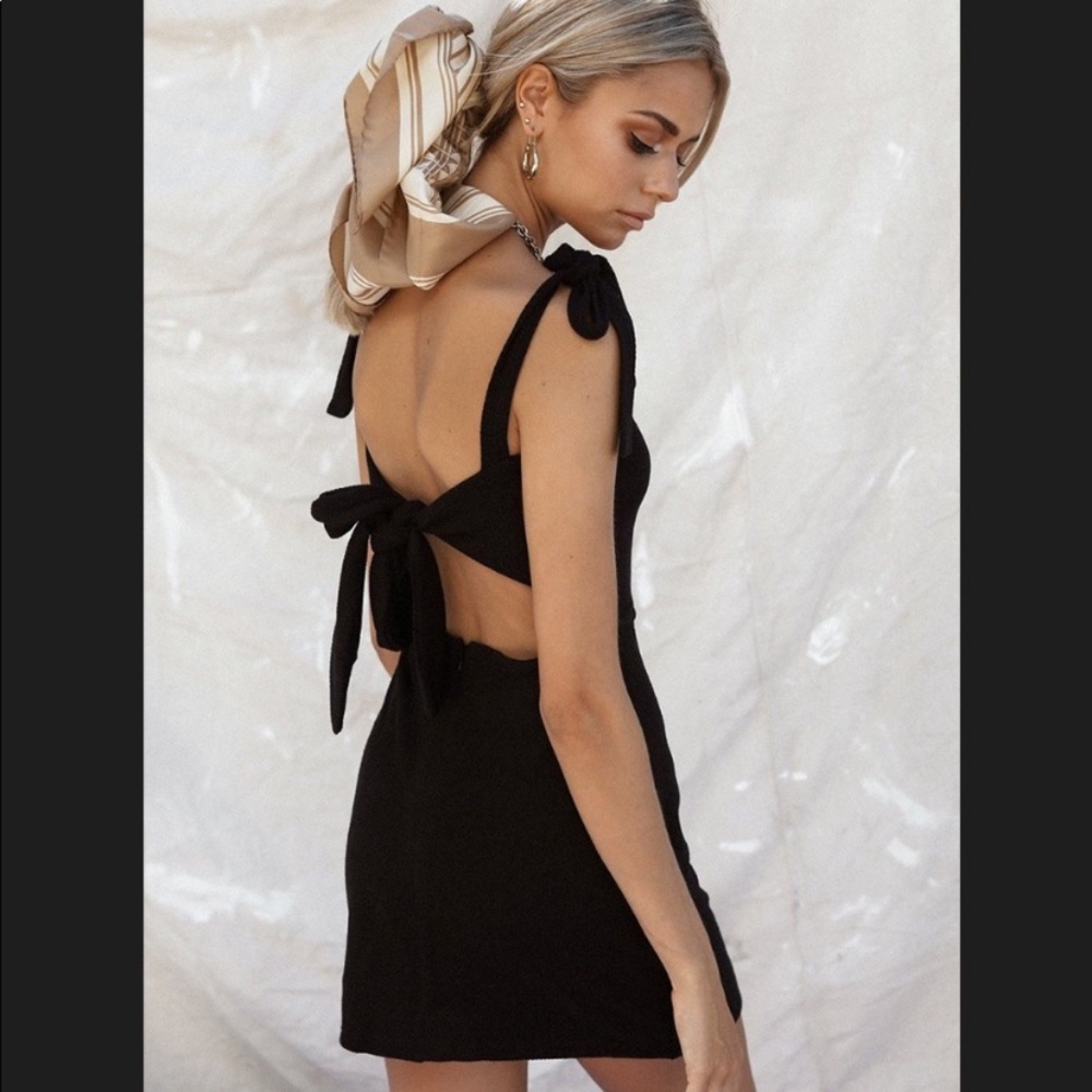 Sabo skirt black button tie dress